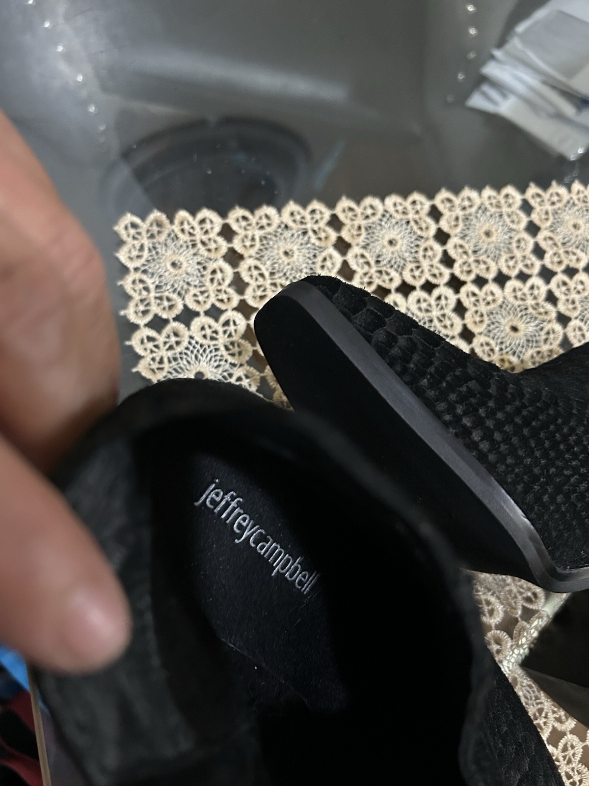 Jeffrey Campbell black suede ankle booties Size 7 - image 4