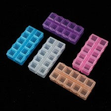 Compact Plastic Storage Box with 10 Compartments for Crafts and Accessories