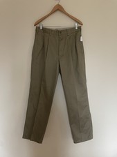 Dockers Regular Fit Pleated Twill Khaki Pants Men's Straight Leg Cotton Pockets