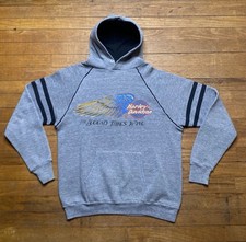 Vintage 80  s Harley Davidson The Eagle Takes Wing Hoodie Sweatshirt Size Large