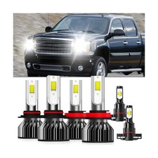Lights Compatible With GMC Sierra 1500 2007-2013, 9005/HB3/H10 High Beam H11/...