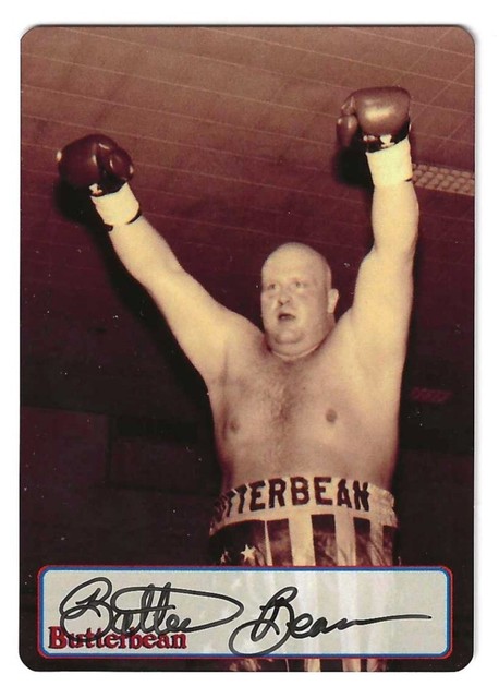 BUTTERBEAN handsignierte Boxkarte Metall größte tolle und keine UVParks