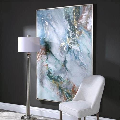 Uttermost Mercury Wood and Acrylic Abstract Hand Painted Art in White - Picture 7 of 8