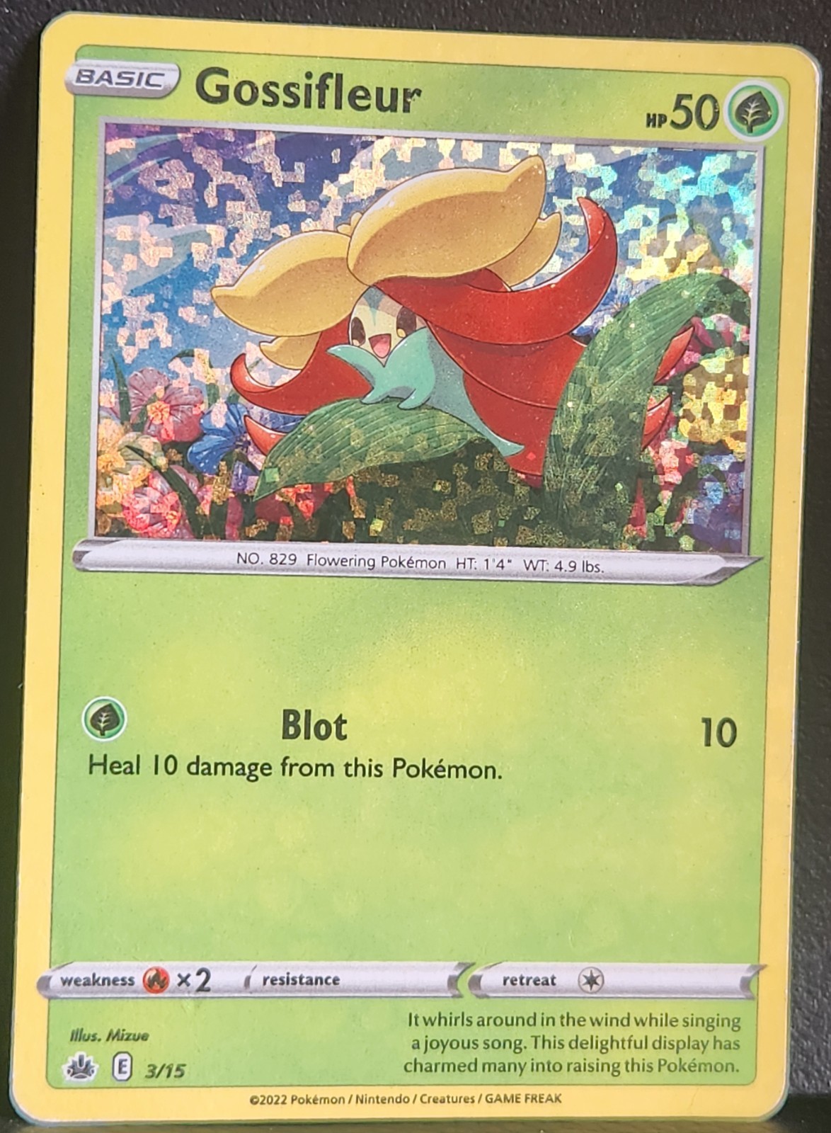 Gossifleur 3/15 Pokemon Card McDonalds 2022 Promos Holo 50 HP Holo Rare