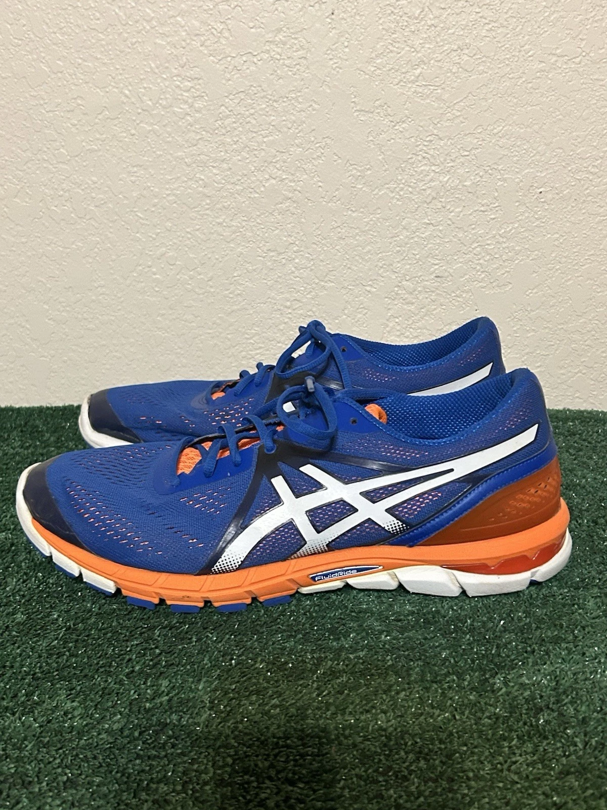 Scarpe da corsa uomo Asics Gel Excel 33 3 ~ T410N ~ taglia 13 ~ BLU bianco ARANCIONE