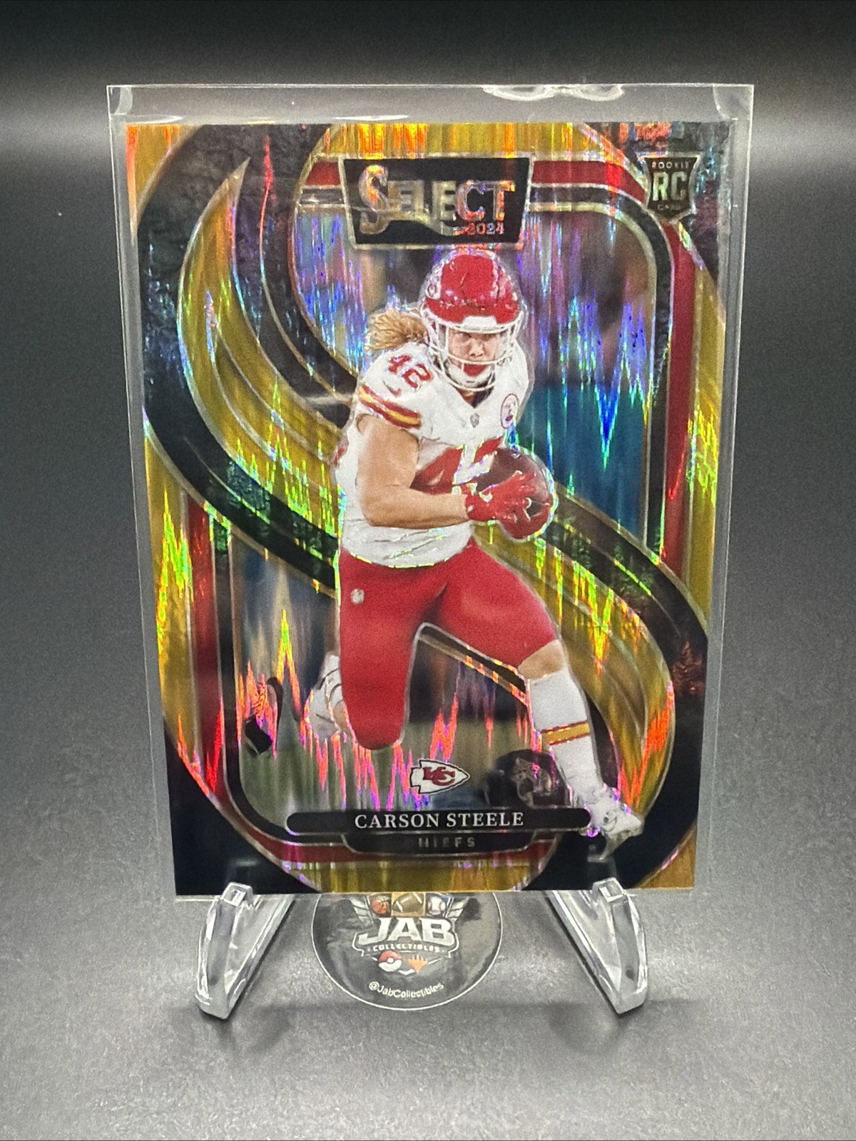 Panini Select Carson Steele Rookie Prizm /10 Premier Level Chiefs #142 2024 