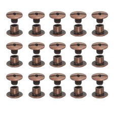 80 Pack Chicago Screws Leather Rivets Belt Bag M5x4mm Copper Tone