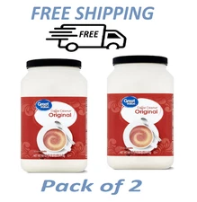 Great Value Original Value Size Coffee Creamer, 60 oz, Shelf-Stable, (PACK OF 2)