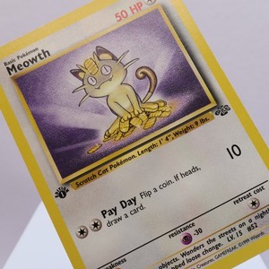 Pokemon TCG - Meowth 56/64 Jungle Common 1st Edition WOTC 1999 - EXC/NM