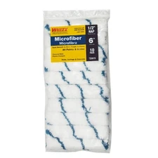 Whizz 25615 Blue/White Microfiber Mini Paint Roller Cover 6 W x 1/2 Nap in.