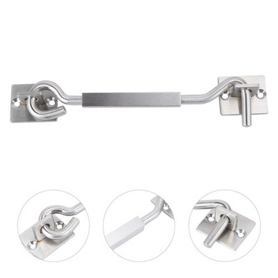 1Pc Tür Easy Lock Haken Winddichtes Schloss Edelstahl Tor Türhaken (Silber)