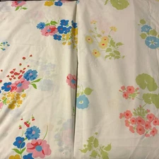 Set of 2 Vtg Wamsutta Superlin Muslin Sheet Floral Bright Cottage Core Queen 