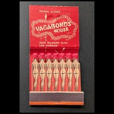 Full Book Girlie Feature Matchbook Joe Chastek's Vagabond's House Los Angeles CA