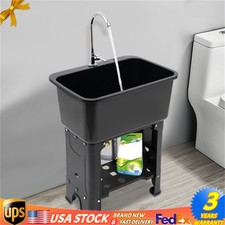 Utility Sink Laundry Tub with Faucet  Basement for Laundry Room Garage or Shop