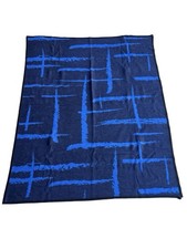 VTG Biederlack Made in Germany Abstract Blue Blanket 72.5x59.5 Oversized Throw