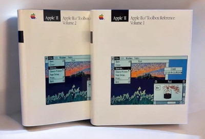 APPLE IIGS TOOLBOX REFERENCE VOL I & II (1987, HC/DJ)- LIKE NEW- SHIPS FREE