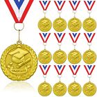 12 Pcs Graduation Medallion Medals - 2 Inch Gold Metal Medal with V Neck Ribb.