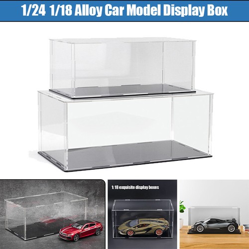 Acrylic Display Case 1/24 1/18 Model Car Showcase Assemble Box Cube Dustproof - Picture 4 of 18