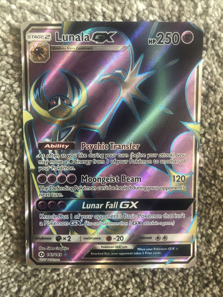 Lunala GX 141/149 Sun & Moon - NM Ultra Rare Full Art Pokemon Card