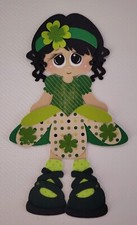 March Calendar Girl Black Hair. Scrapbook, Card making Paper Piecing