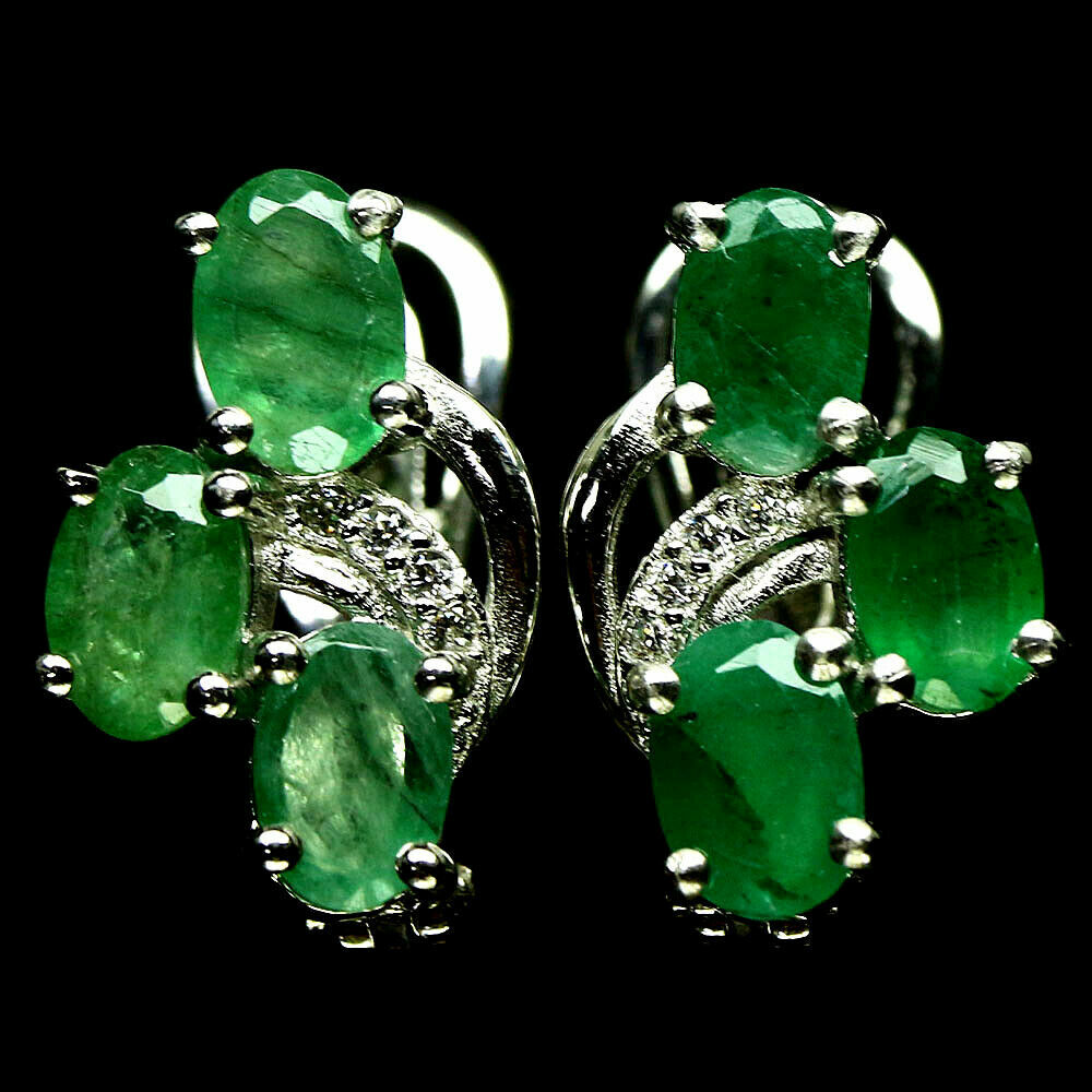 PENDIENTES GENUINA ESMERALDA Y CIRCONIO PARA BODA,FIESTA,CUMPLEAÑOS
