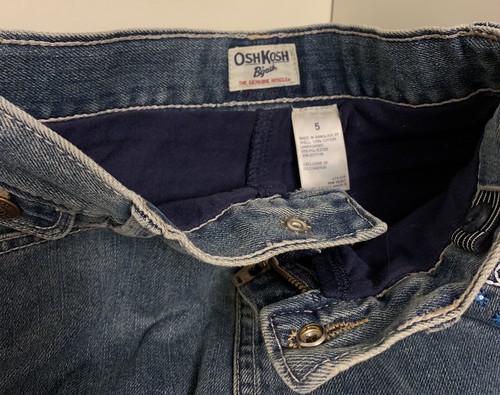 OshKosh B'gosh size 5 Girls Skirt Embroidered Cotton Denim Jean Skirt Skort Blue - Picture 6 of 7