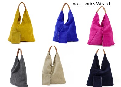 Damen Frauen weiche Wildleder Schultertasche/Freizeittasche/verstärkt mit Lederhenkel