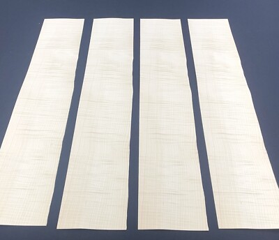 Maple Figured Wood Veneer: 4 Sheets ( 32'' X 5.5'' ) 4.5  SqFt