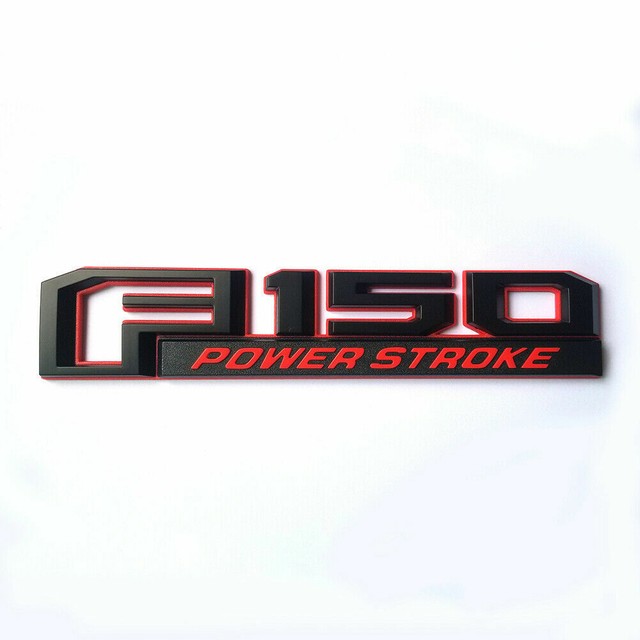 2x OEM F150 Powerstroke Emblem F150 Power Stroke Fender Badge W Black