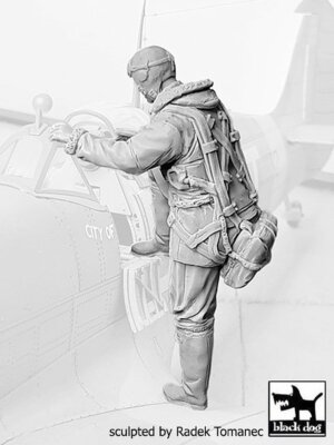 Black Dog 1/32 British RAF Fighter Pilot #7 1940-1945 Climbing into Plane F32077