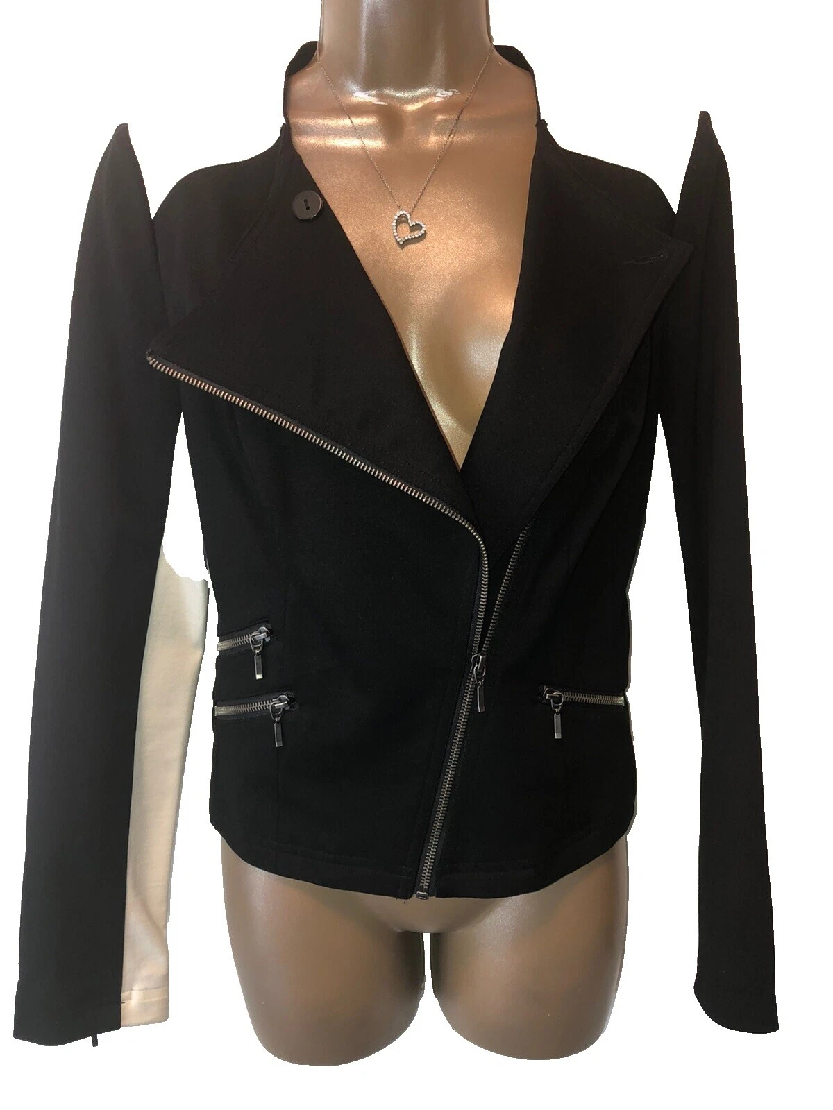 Chaqueta de moto INC International Concepts blanco abrigos, chaquetas y chalecos para Mujeres