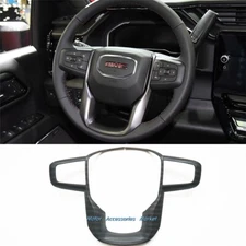Black Wood Pattern Steering Wheel Cover Trim For GMC Yukon XL Sierra 1500 2500HD