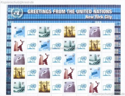 UNO NEW YORK - 2009 GRUSSMARKEN BOGEN 44c 1149-53 A ** - S 28 I - VERSION 1