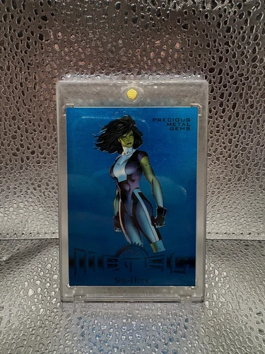 2013 Marvel Fleer Retro Precious Metal Gems Blue - She-Hulk 18/50