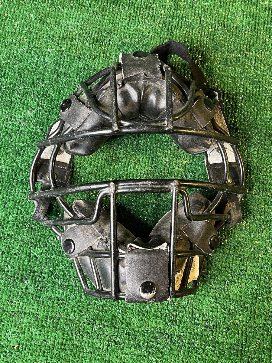 Masque De Receveur Baseball Vintage - Cuir Noir - Modèle FMM20 - Occasion