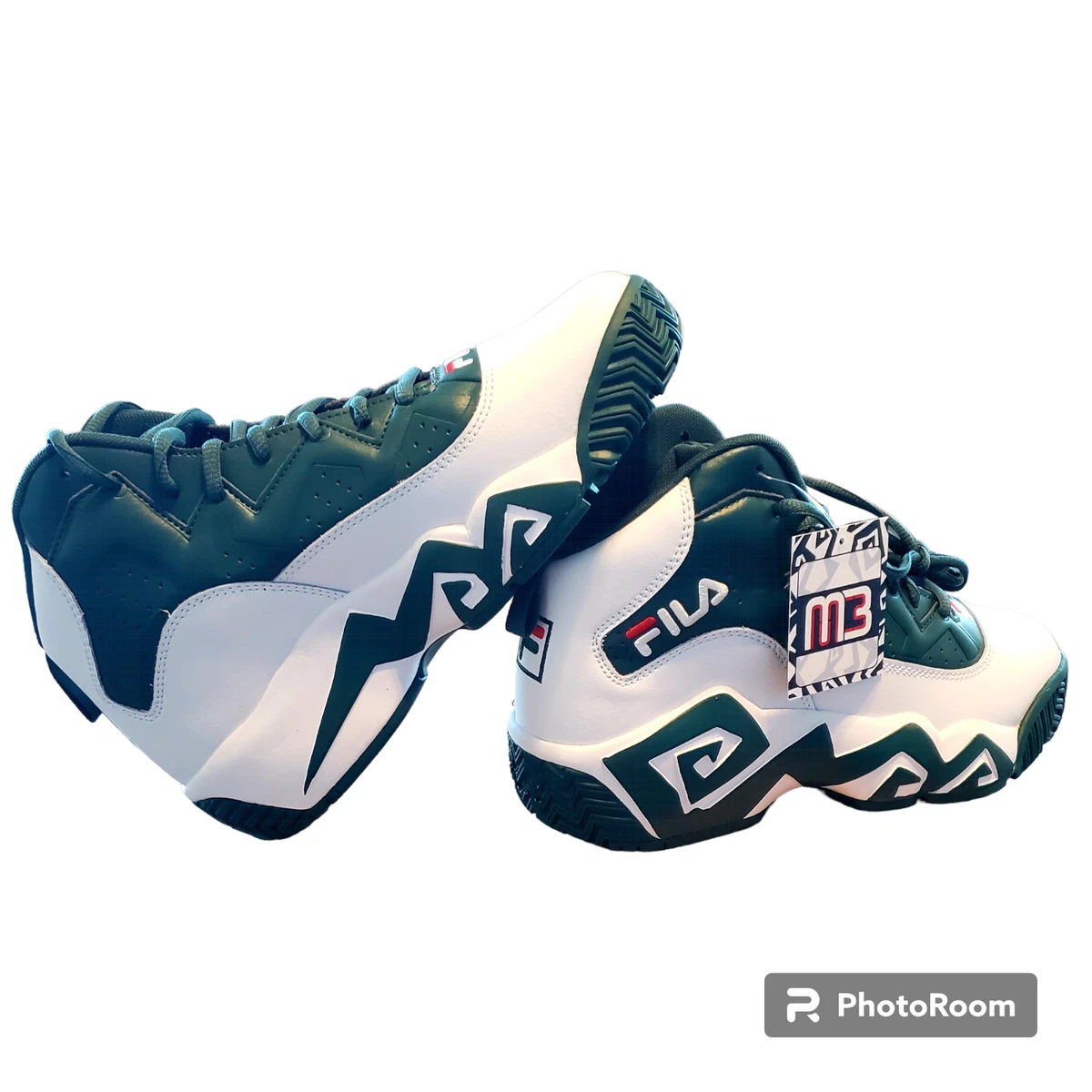 FILA Jamal Mashburn MB Basketball Shoes Size 7 White Pine Green