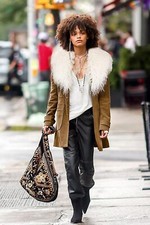 Free People Corduroy Afghan Coat Xs Faux Fur Detachable Collar Xs Lady Lane