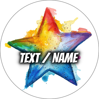 Regenbogen Stern Tortenaufleger Party Deko essbar Geburtstag individuell personalisiert Name neu