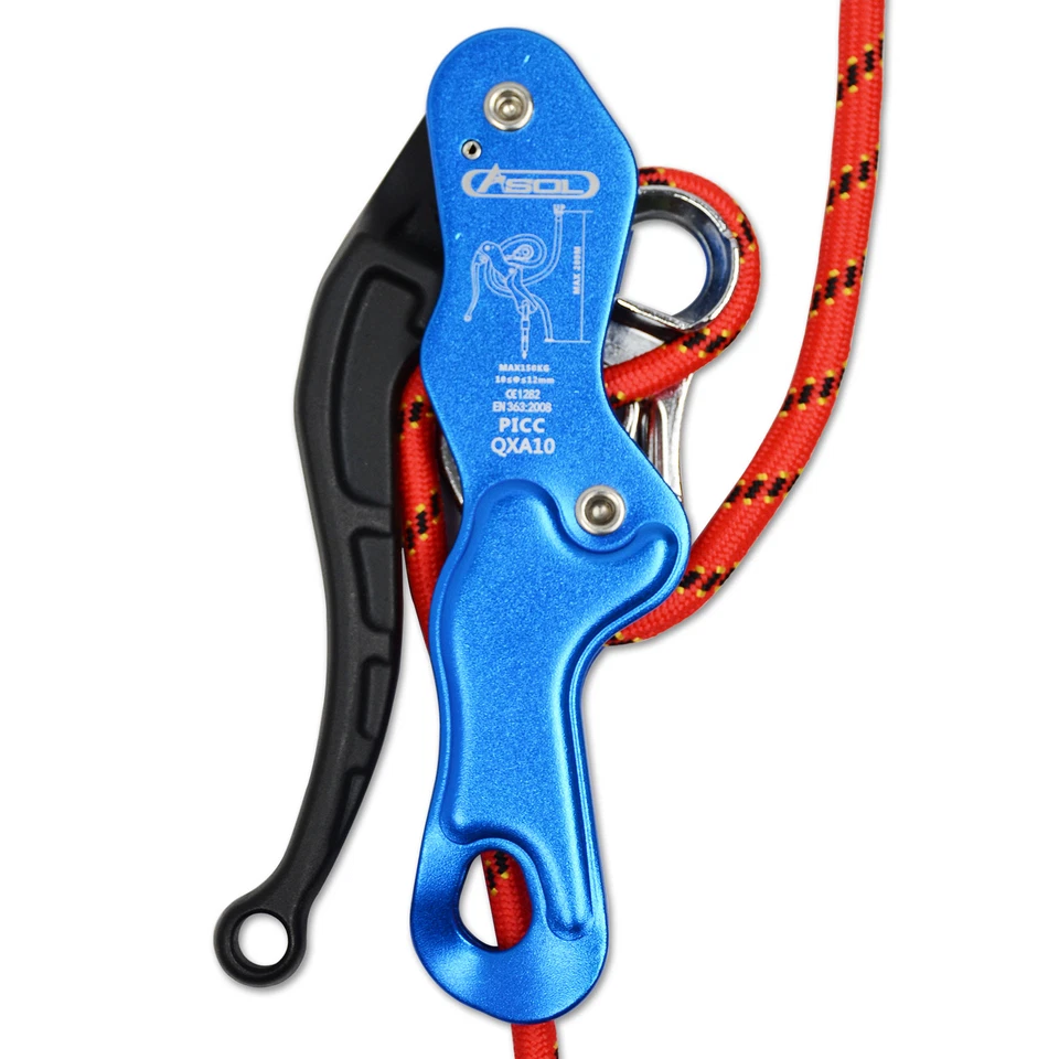 Equipamento de revestimento de rapel arborista resgate descender parada de frenagem automática escalada em rocha - Imagem 2 de 4