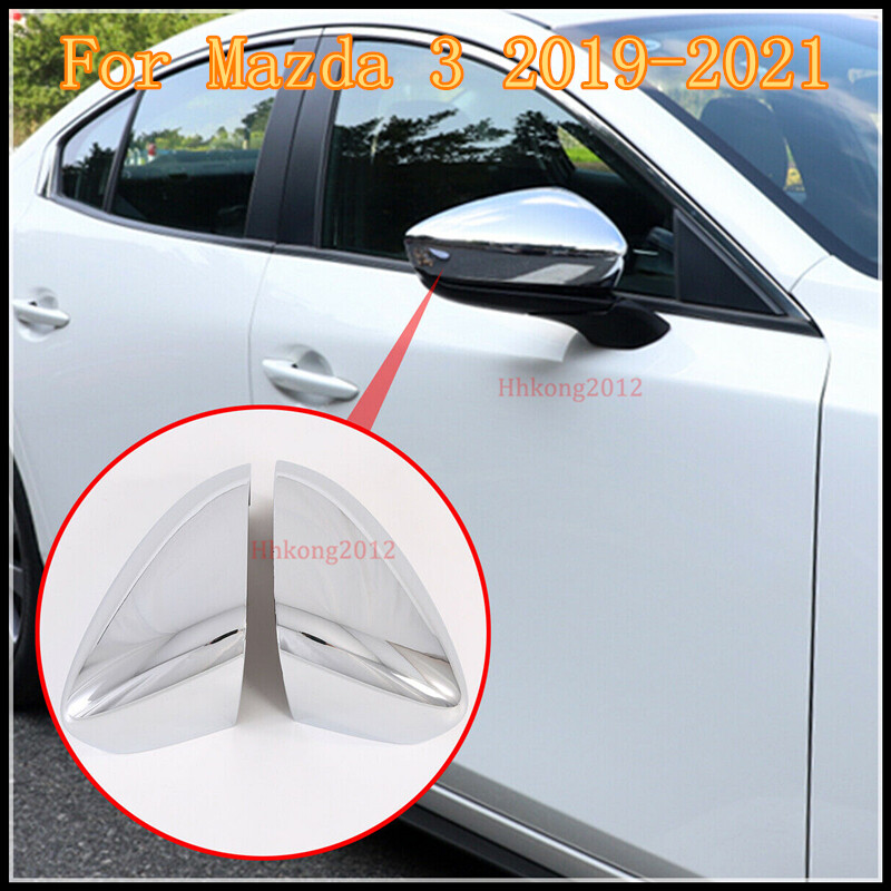 ABS Chrome Side Door Rearview Mirror Covers for Mazda 3 2019-2021 - 2PCS Set