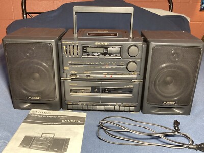 Vintage Sharp GX-CD510(GY) Boombox Ghetto Blaster Jam box CD