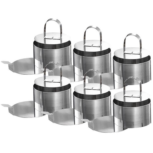 Rosenstein & Söhne 6er-Set: Dessert-/Speisering mit Heber und Stampfer