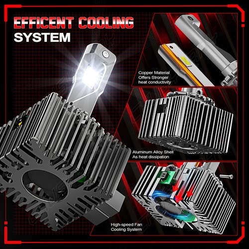 D1S D1R LED Headlight Bulbs 120W 6000K Super White HID Xenon Conversion Kit 2PCS - Picture 10 of 13