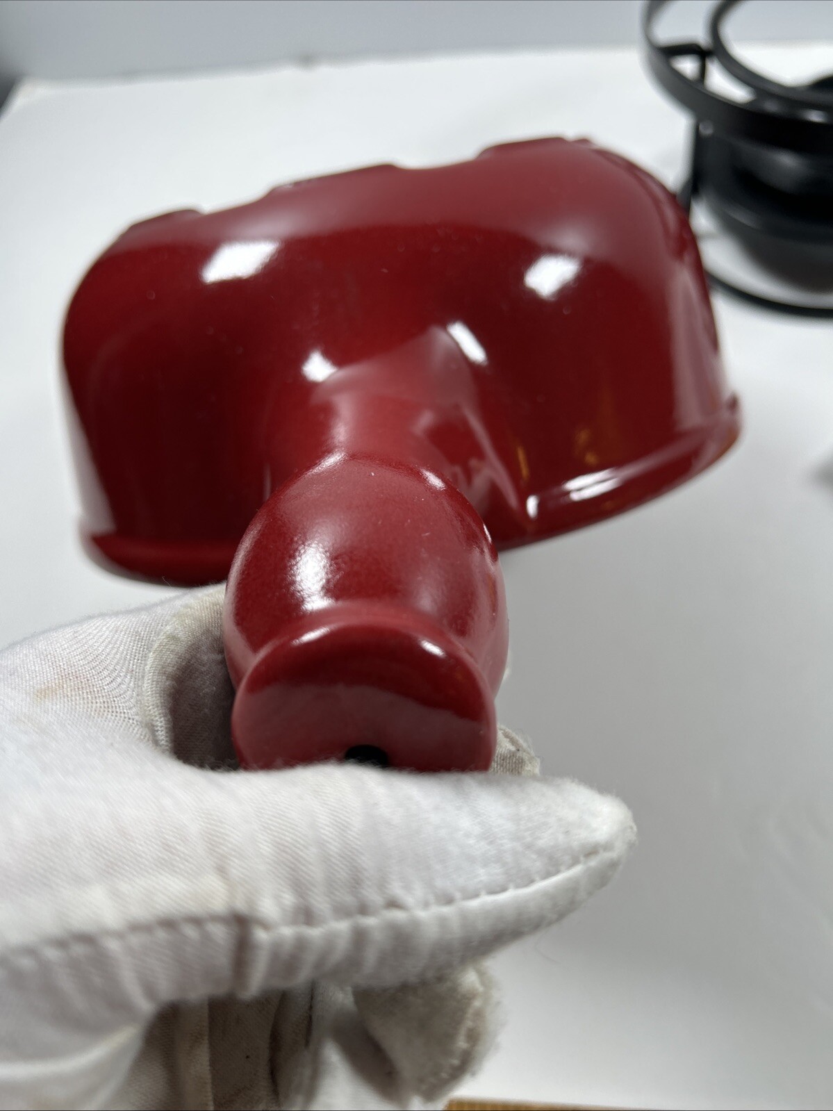 Emile Henry Flame Fondue Set 2.6 Quart Burgundy Ceramic w/Forks & Stand France