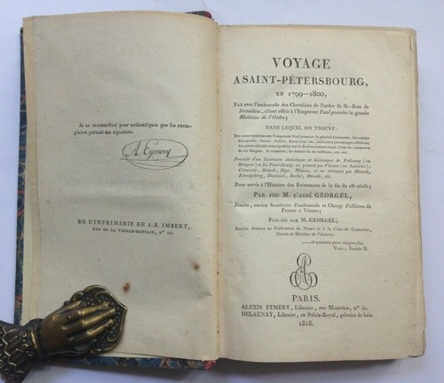 GEORGEL 1818 Reise nach St. Petersburg 1799-1800 - Jerusalemer Orden E.O. - Bild 1 von 7