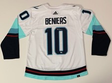 MATTY BENIERS signed/autographed KRAKEN AUTHENTIC Adidas Jersey INAUGURAL PATCH
