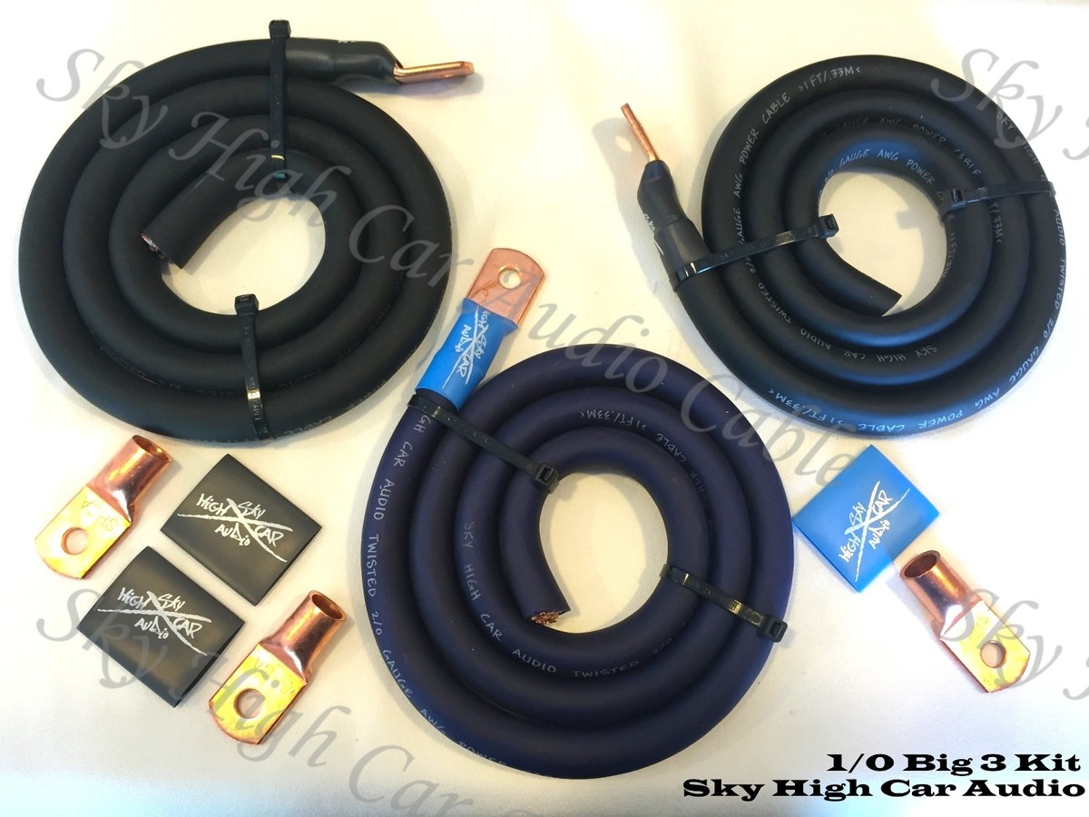 Sky High Oversize 1/0 Gauge AWG Big 3 Laptop Rosso/nero Cablaggi Elettrici Kit - Foto 6