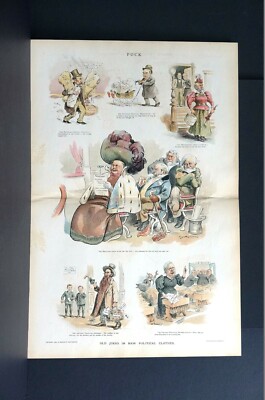 Same Old Politics 1895 SENATE CONGRESS BROOKLYN SUBURBIA WOMEN WHITE HOUSE Puck