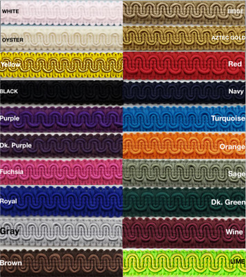 1/2'' Scroll Braid Gimp w/ Backing - 10 Continuous Yards - Many Color Options!