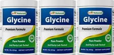 3 Pack Glycine Powder 1 LB *Boosts Energy/Nervous System Support*